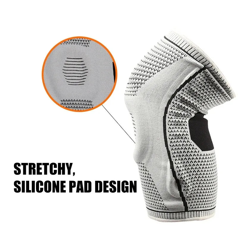 Men's Knitted Knee Pads for Outdoor Sports Basketball Fitness Running - Summer Lightweight Silicone Knee Support