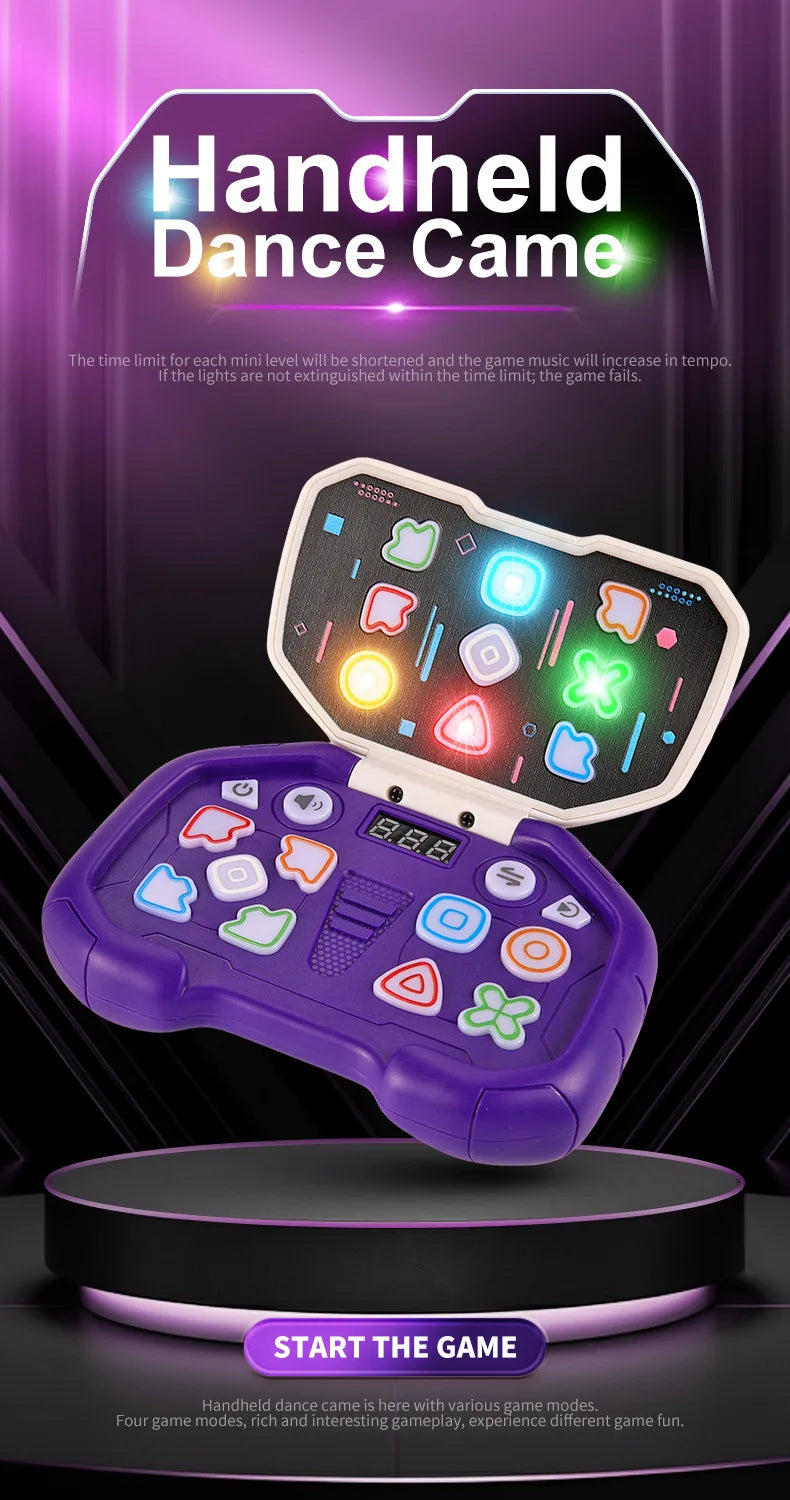 Electronic Music Rhythm Puzzle Game Machine Montessori Pockets Travel Toy Light Up Educational Sensory Fast Push Table Game