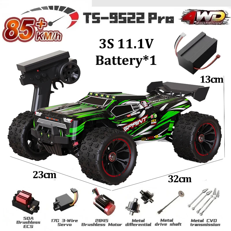 1:16 WLtoys 9522pro Professional Racing Car 85 Km/h 4WD Brushless Remote Control Vehicle Road-Off-Road Drifting Type Rc CarGift