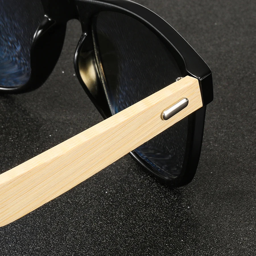 Fashion Bamboo Wood Vintage Square Sunglasses Wooden Men Women Luxury Brand Designer Sun Glasses Driving Fishing UV400 Eyewear