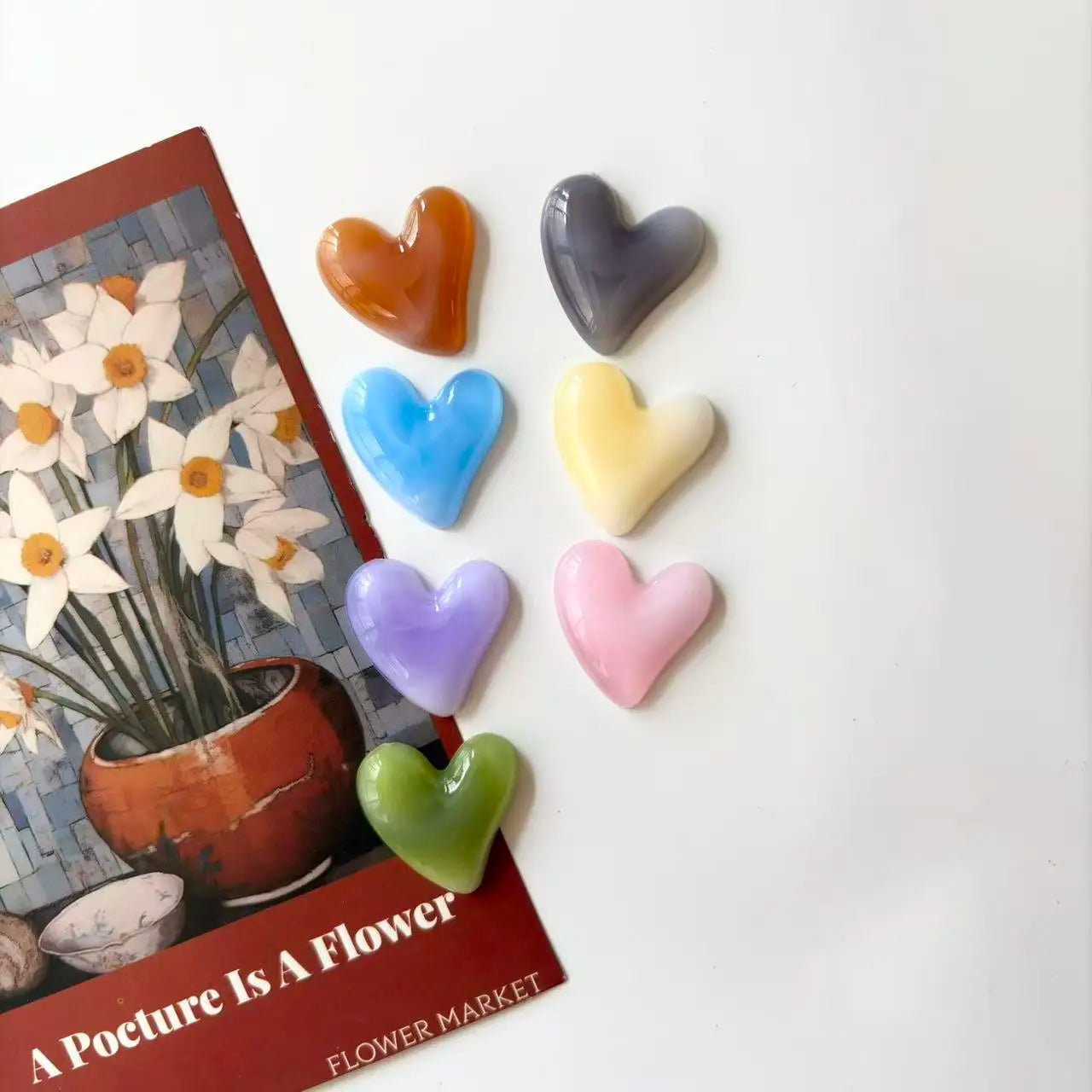 6 /12Pcs Heart-shaped Fridge Magnets, Cute Little Hearts, Decorative Stickers, Home Kitchen, Office Whiteboard Decorative Gifts