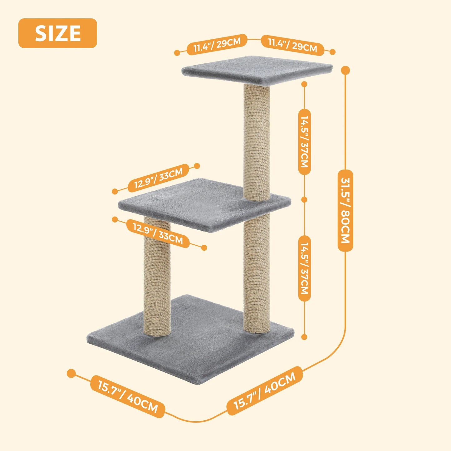 Indoor Cat Tree & Tower with Scratching Posts and Hammock – 2 Styles