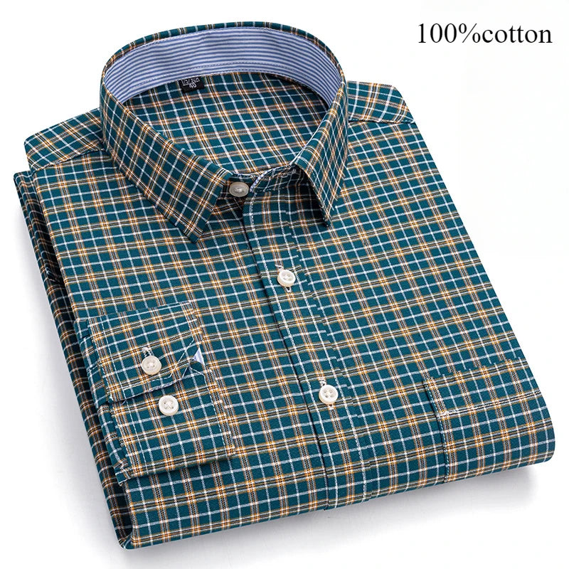 Fashion over size 7XL long-sleeve shirts for men 100%cotton Oxford slim fit plain shirt soft casual elegants designer clothes