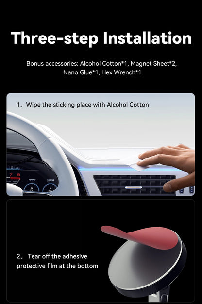 Magnetic Wireless Car Charger Holder 15W For MagSafe iPhone 15 14 13 Pro Max