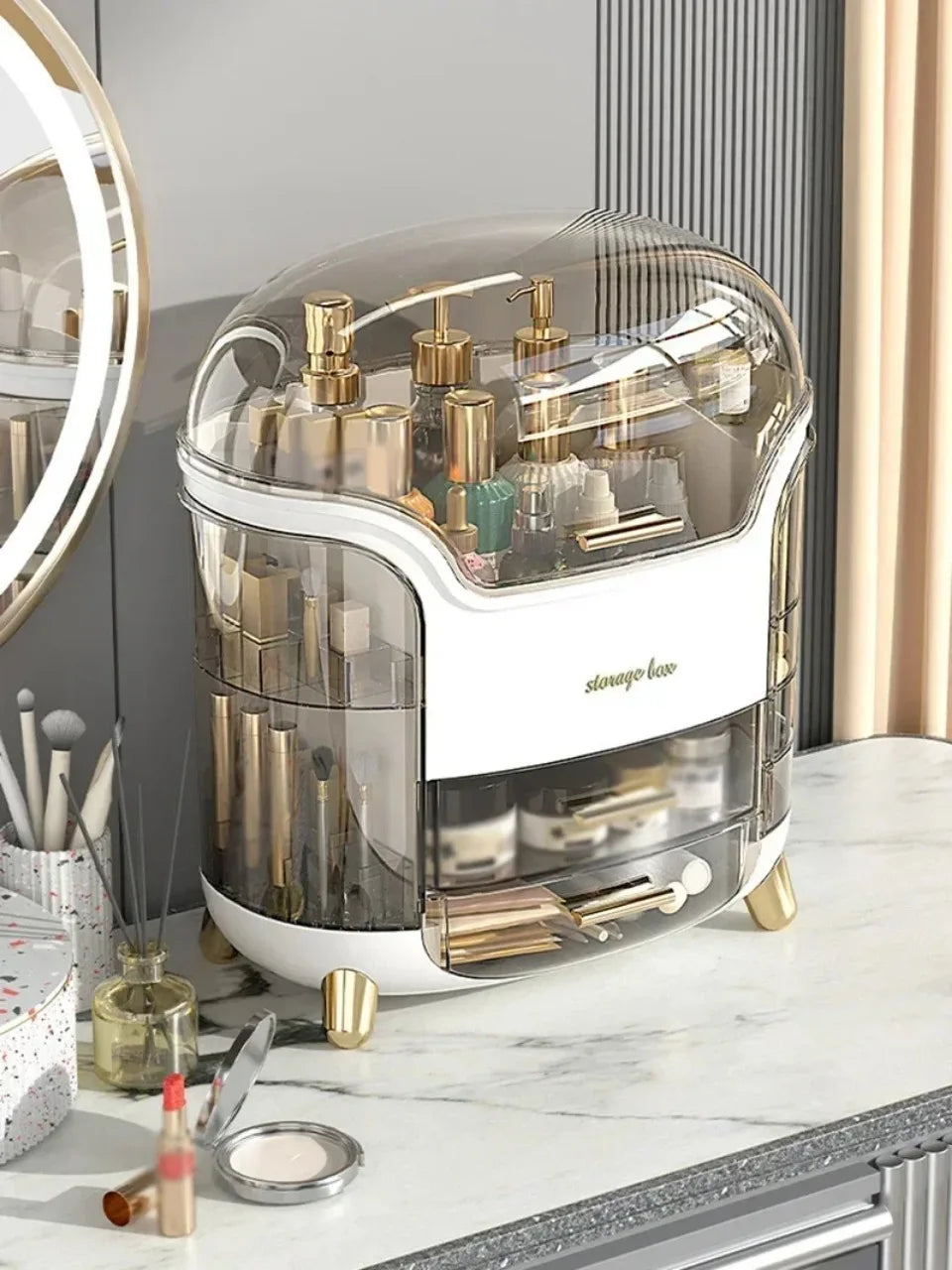 Transparent Makeup & Jewelry Organizer – Desktop Storage Box