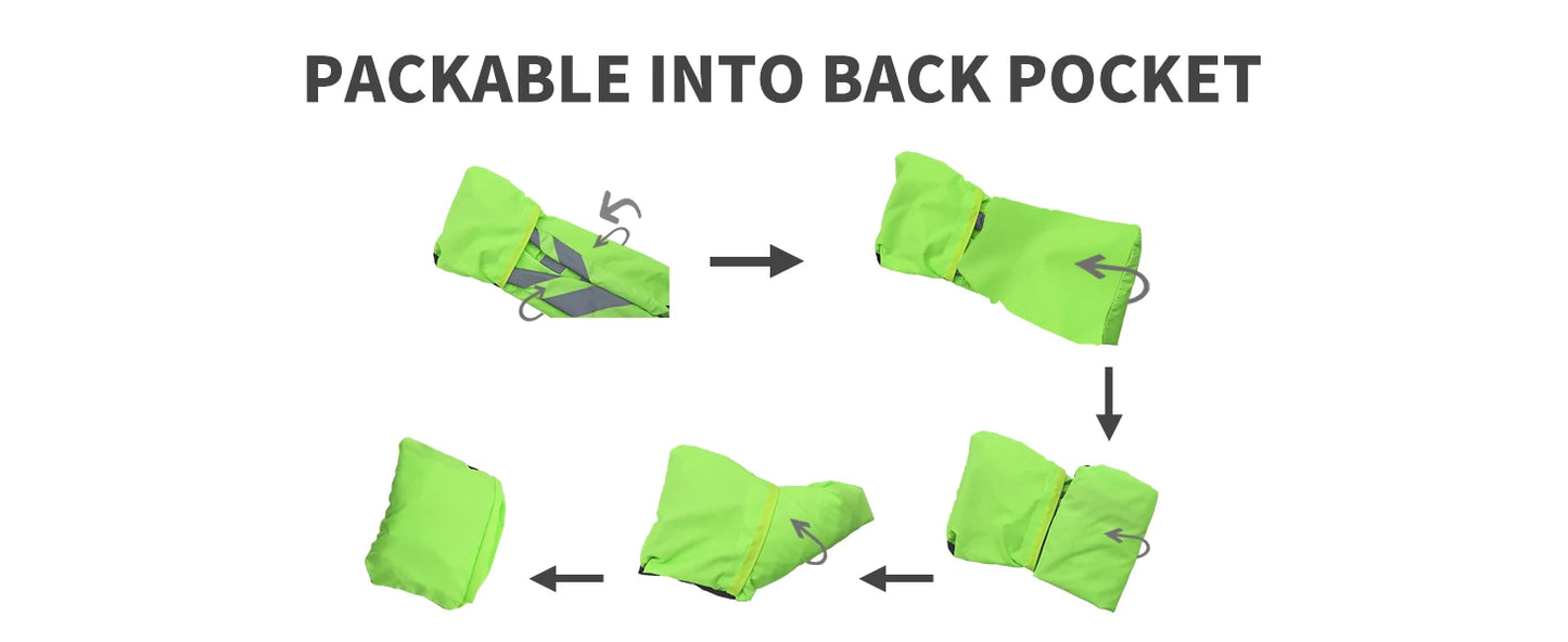 WOSAWE Men’s Cycling Windbreaker Jacket Waterproof Windproof Reflective Bike Coat Lightweight Outdoor Sports Apparel Portable