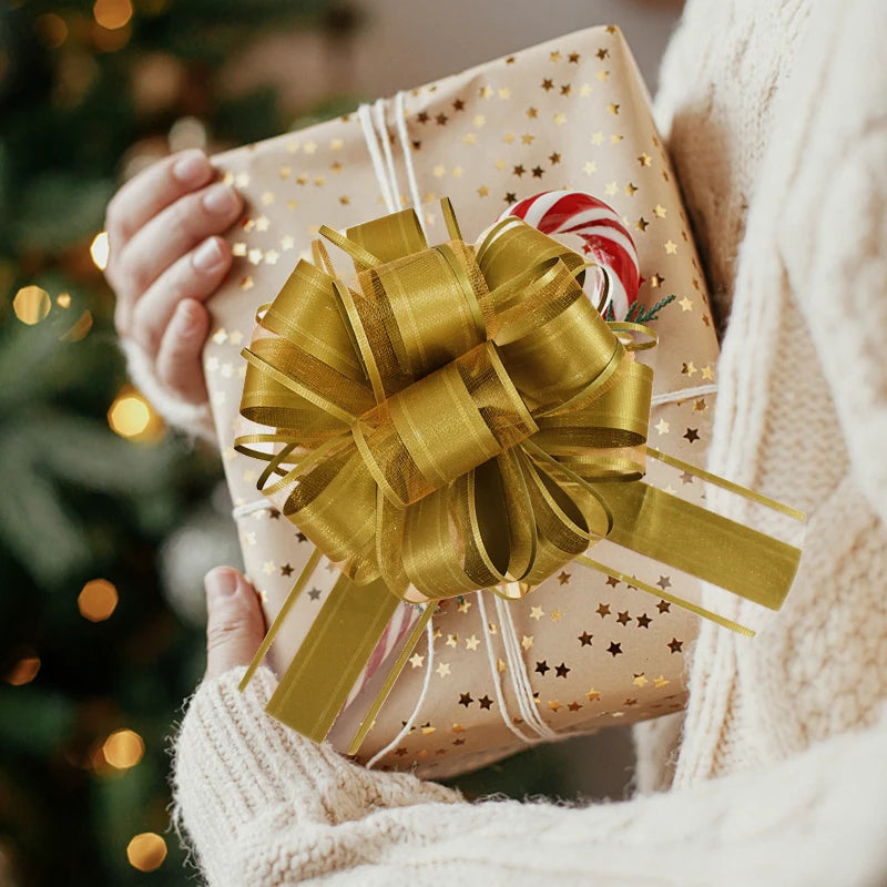 2/4/10Pcs Wedding Car Bow Ribbons Christmas Gift Wrap Packaging Decoration DIY Craft Flowers Birthday Party Supplies Valentines