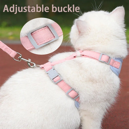 Harness And Leash Set For Small To Medium Dogs And Cats Breathable Polyester