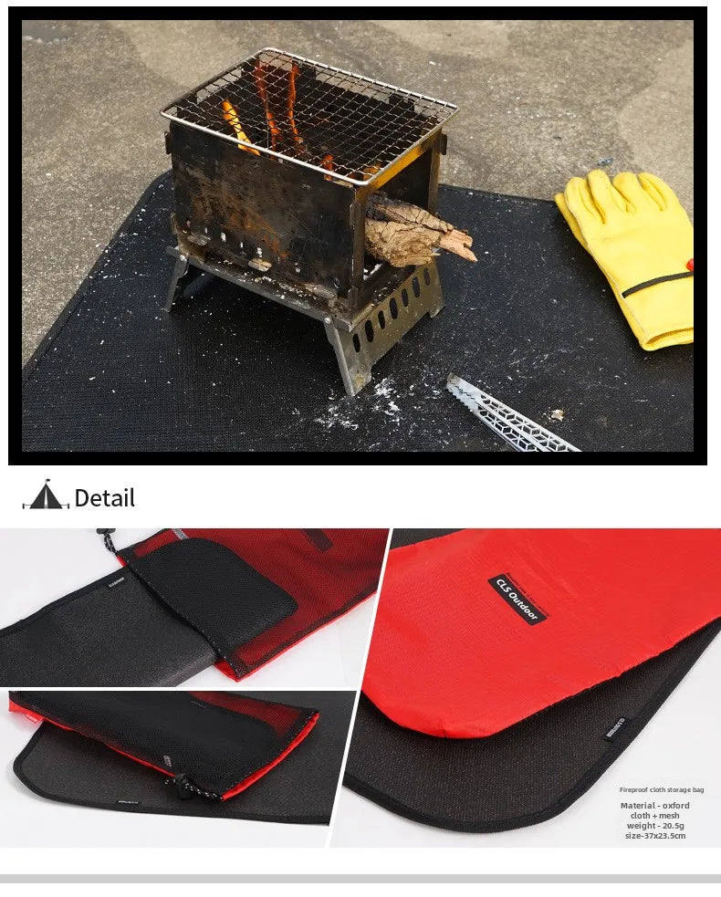 New Outdoor Camping Fireproof Cloth Picnic Barbecue Insulation Mat Flame Retardant High Temperature Fire Blanket Fiberglass Mat