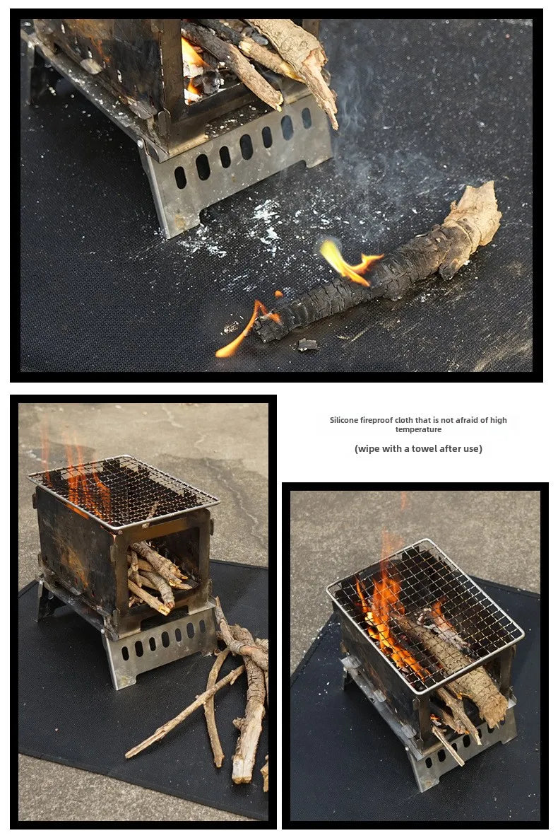 New Outdoor Camping Fireproof Cloth Picnic Barbecue Insulation Mat Flame Retardant High Temperature Fire Blanket Fiberglass Mat