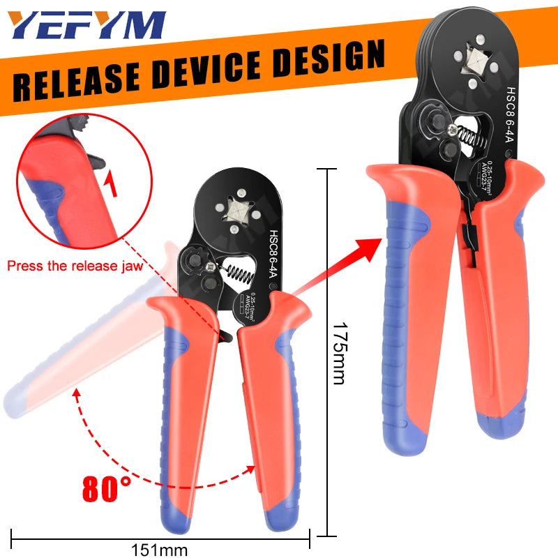 Crimping Pliers Ferrule Sleeves Tubular Terminal Tools HSC8 6-4A/6-6A/16-6E Wire Crimper Household Electrical Sets