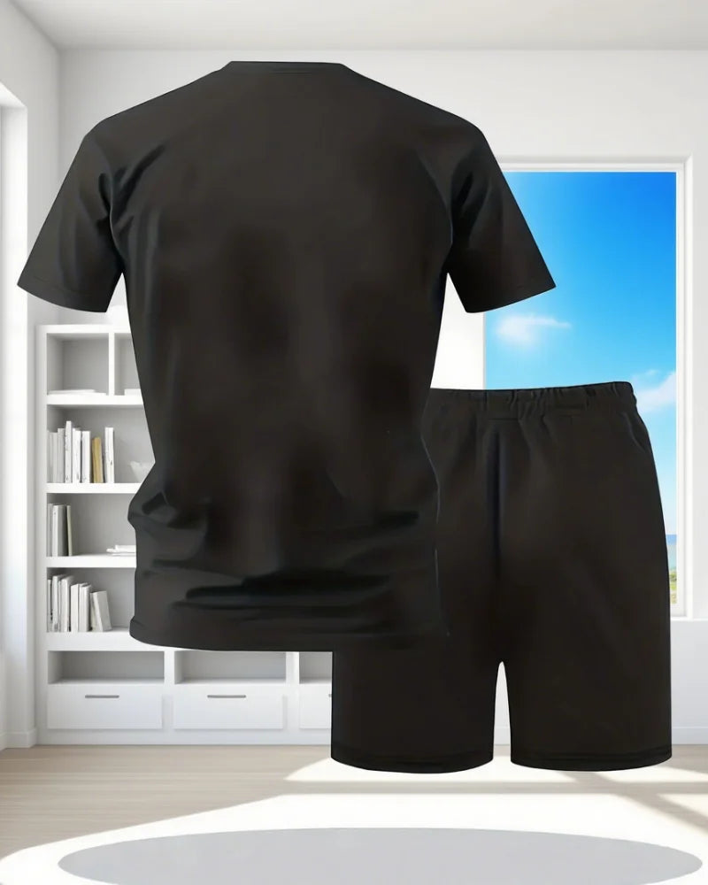 Men's Summer Breathable Sportswear Short Sleeve Shorts Set Lightweight Comfortable Sport Style Made in China