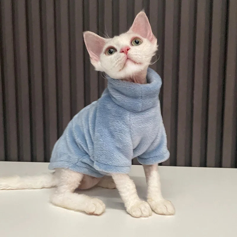XS-XXL Hairless Cat Sweater Winter Fashion Thickening Warm Sphynx Pet Clothes Comfortable Winter Cat Clothes for Small Dogs Vest