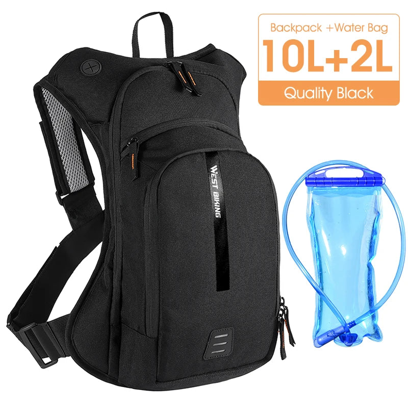 WEST BIKING 10L Ultralight Cycling Backpack Ergonomic Strap MTB Road Bicycle Bag With Water Bag Outdoor Hiking Climbing Bag