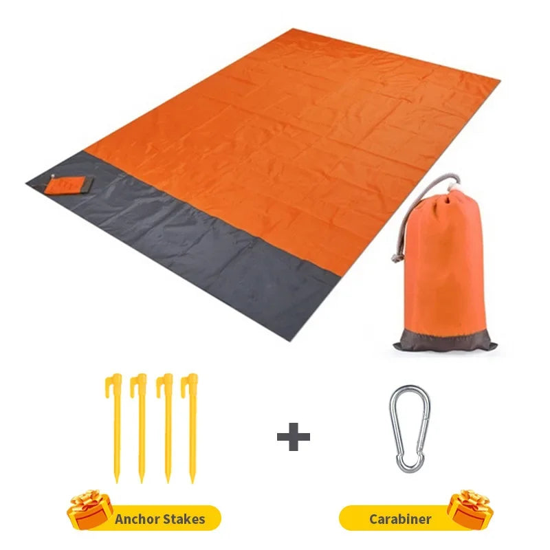 Waterproof Pocket Beach Mat Folding Beach Blanket Camping Mat Lightweight Lightweight Mat Outdoor Picnic Mat