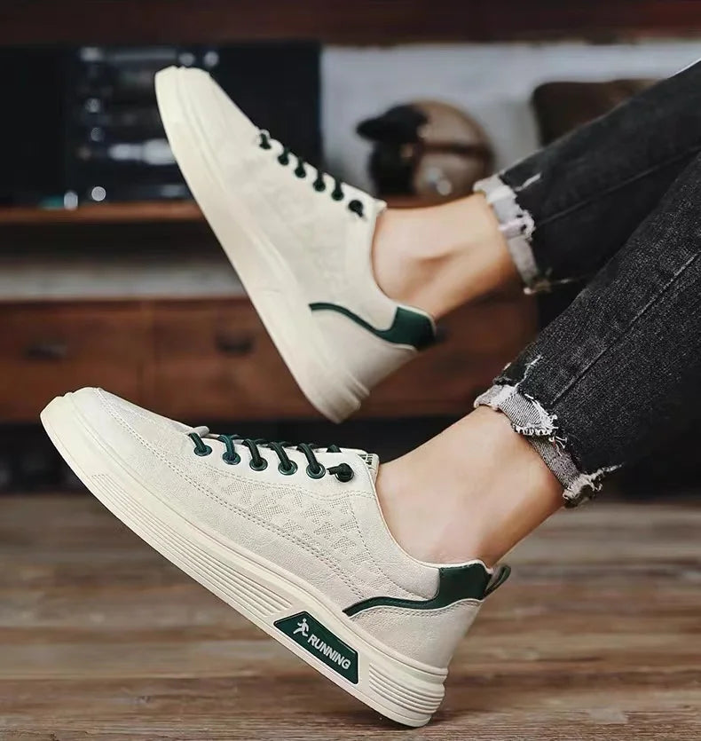 Fashion Men Casual Shoes White Platform Sneakers Outdoor Breathable Sport Shoes Lightweight Running Shoes Mens Tennis Shoes