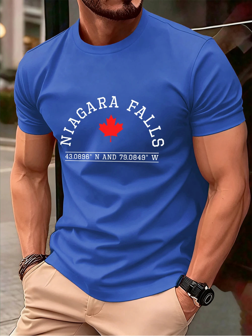 Niagara Falls Canada Letter Prints Mens T-Shirt Cotton Summer Short Sleeve Tops Soft Oversized O-Neck T Shirt Casual Clothes