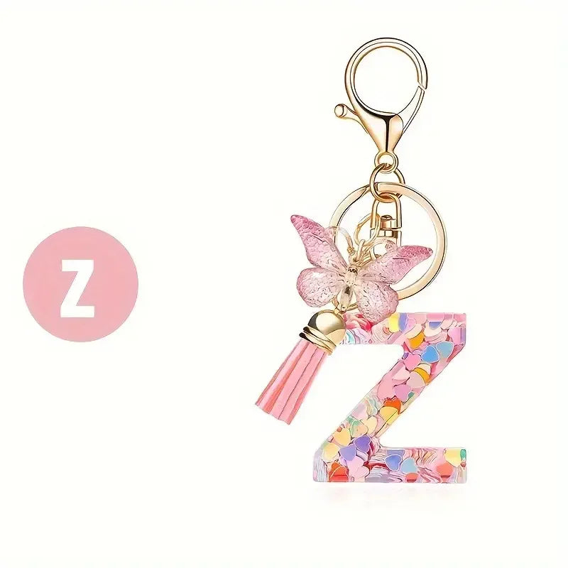 Trendy A-Z Letter Keychain – Car Key Ring & Party Gift Jewelry for Women