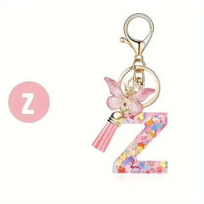 Alphabet Letter Keychain Universal Unisex Car Key Ring Gift