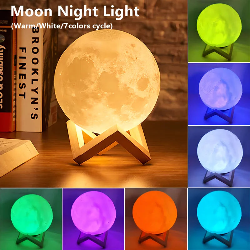 LED Moon Light Galaxy Lamp – Book Night Light for Kids, Birthday Gift & Bedroom Decoration