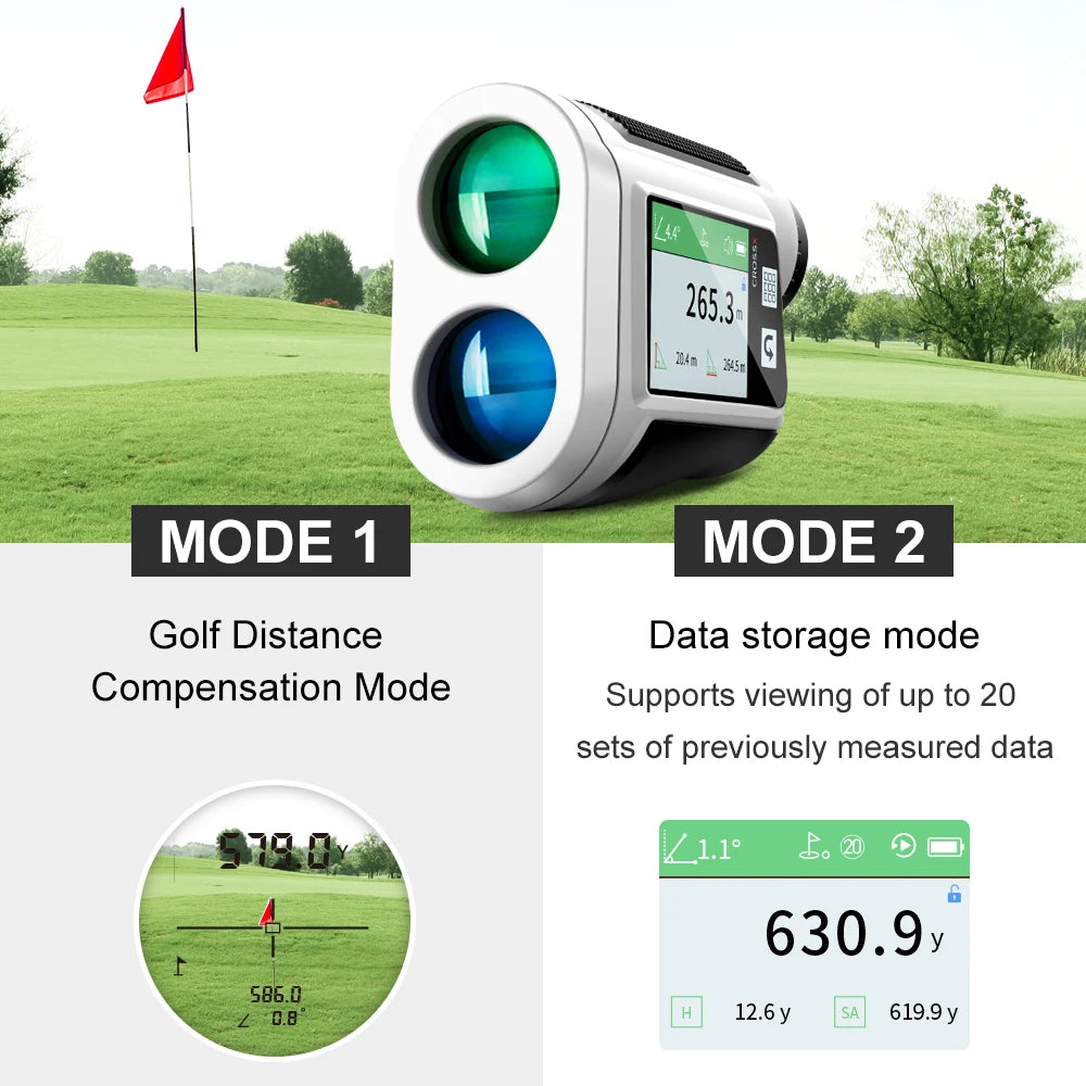 REVASRl 600 Yards Golf Rangefinder With Slope Compensation Flag Lock Vibration Clear HD Screen Laser Range Finder for Golfing