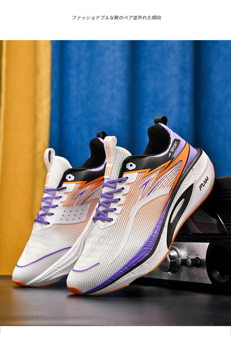 Men's Sneakers Anti-slip Cushioned Comfortable Racing Training Running Shoes Mesh Tennis Shoes Casual for Women