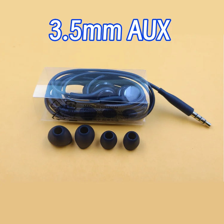 Original Type C Wired Headphones For Samsung Galaxy S25 S24 S23 S22 S21 Ultra 3.5mm AUX Earbuds Note20 A54 A53 Xiaomi Earphone