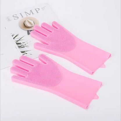 Pet Bathing Gloves Silicone Rubber For Cats And Dogs
