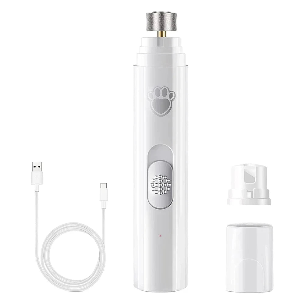 Electric Dog Nail Grinder – USB Rechargeable Pet Nail Clipper with Polisher Wheel