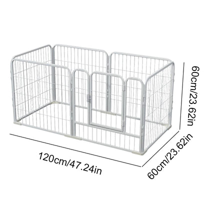 6 Panel Folding Dog Fence Playpen Heavy Duty Stainless Steel