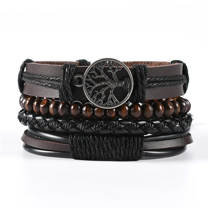 4-Piece Braided Wristband Set