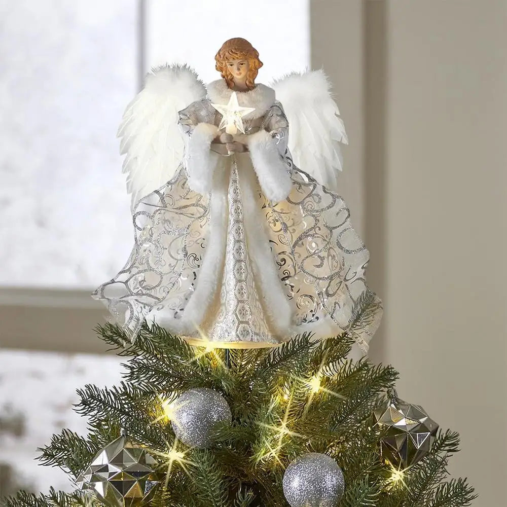 Lovely Angel Treetop Decor – Holiday Statue for Christmas Trees