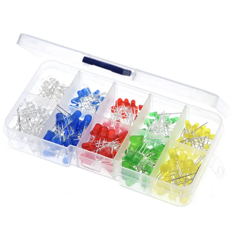 100/300/500PCS 3MM 5MM Light Emitting Diode Electronic Kit Box F3 F5 LED Diode Various Kits White Green Red Blue Yellow