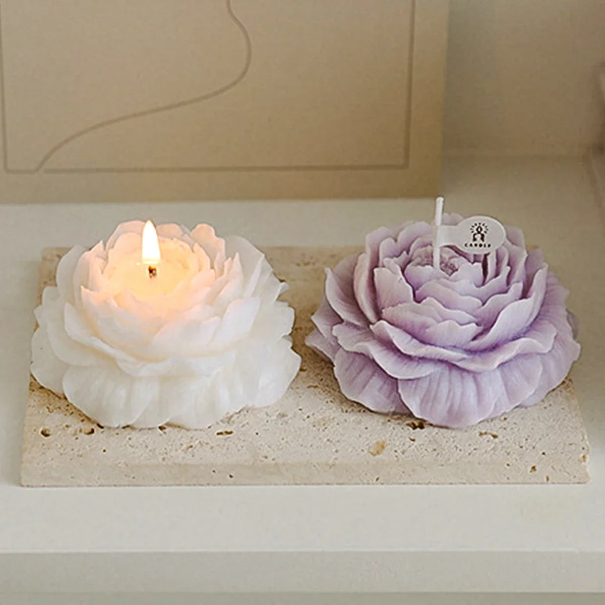 3D Peony Aromatherapy Candle - Creative Flower Shape, Wedding Decor Gifts Box & Valentine's Day Scented Souvenir Ornament
