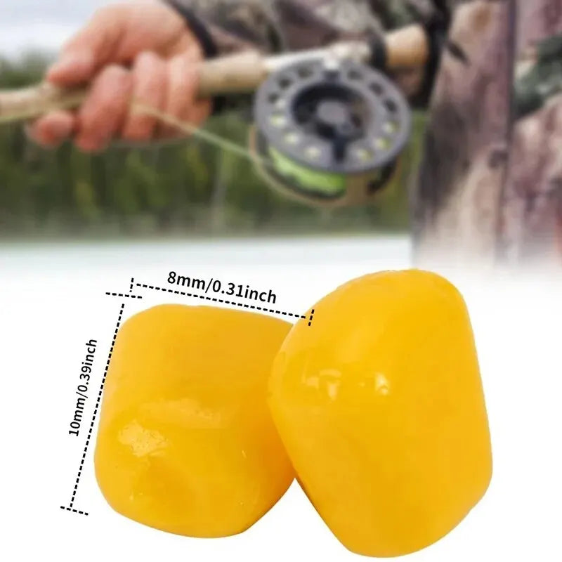 100pcs Silicone Corn Smell Soft Bait Floating Water Corn Carp Fishing Lures With the Cream Smell of Artificial Rubber Baits