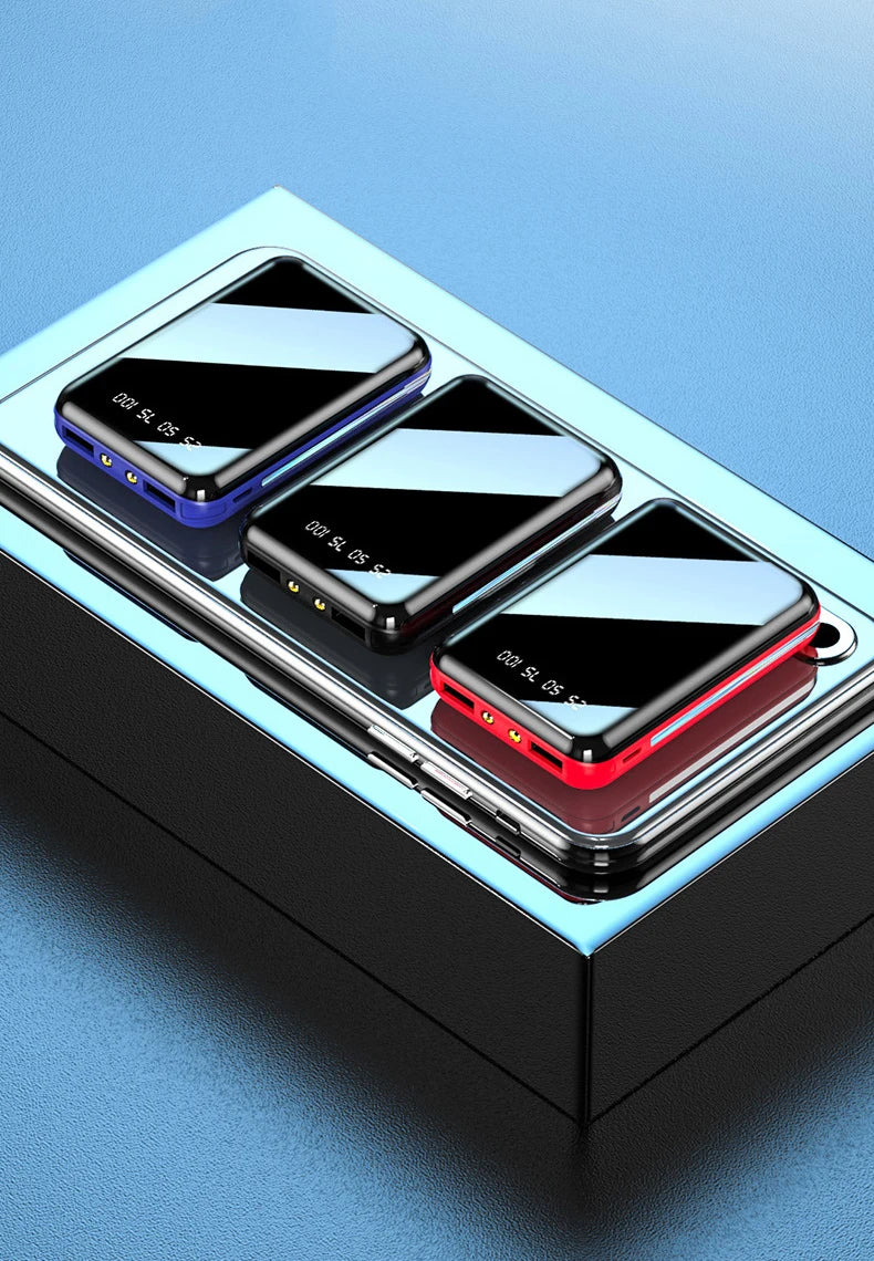 20000mAh Mini Power Bank Portable Charger Mirror Screen LED Digital Powerbank External Battery for iPhone Xiaomi Huawei Samsung