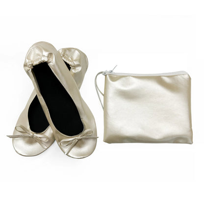 Foldable Women Ballet Flats Roll-Up Slippers With Bag For Travel
