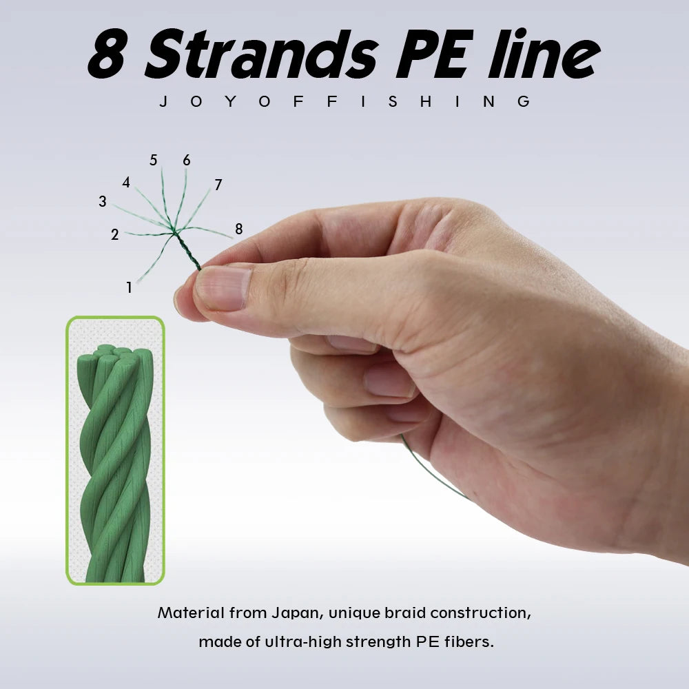 JOF 300M 500M 1000M 8 Strands 4 Strands 18-88LB PE Braided Fishing Wire Multifilament Super Strong Fishing Line Japan Multicolor