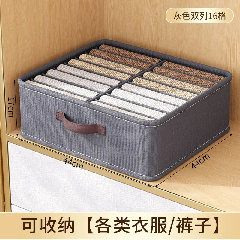 Wardrobe Clothes Storage Organizer Sweater T-Shirt Storage Box Thickened Pants Storage Box With PP Board Cabinet Foldable Drawer