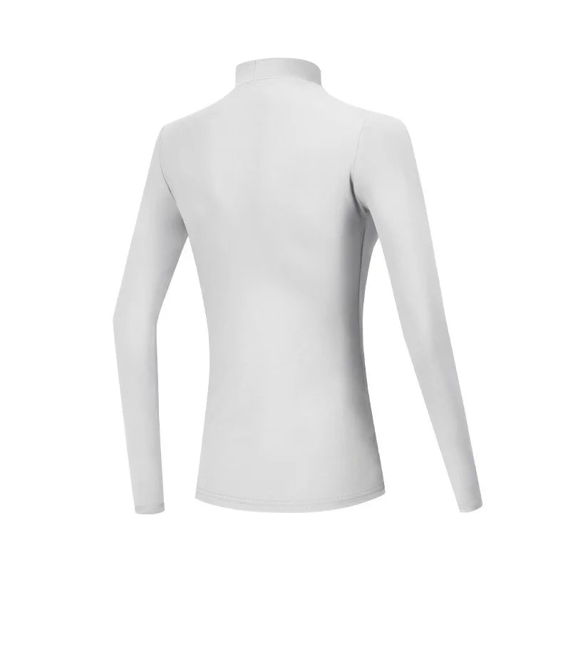 PGM Women Golf Shirt Ladies Fleece Long Sleeve Underwear Girl Keep Warm Slim Bottoming Tops Soft Stand Collar Golf Sportwear
