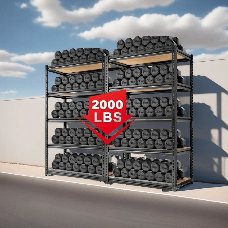2000 lbs Heavy Duty Storage Shelving Unit 5-Tier Adjustable Metal Rack Easy Assembly Garage Warehouse Organization