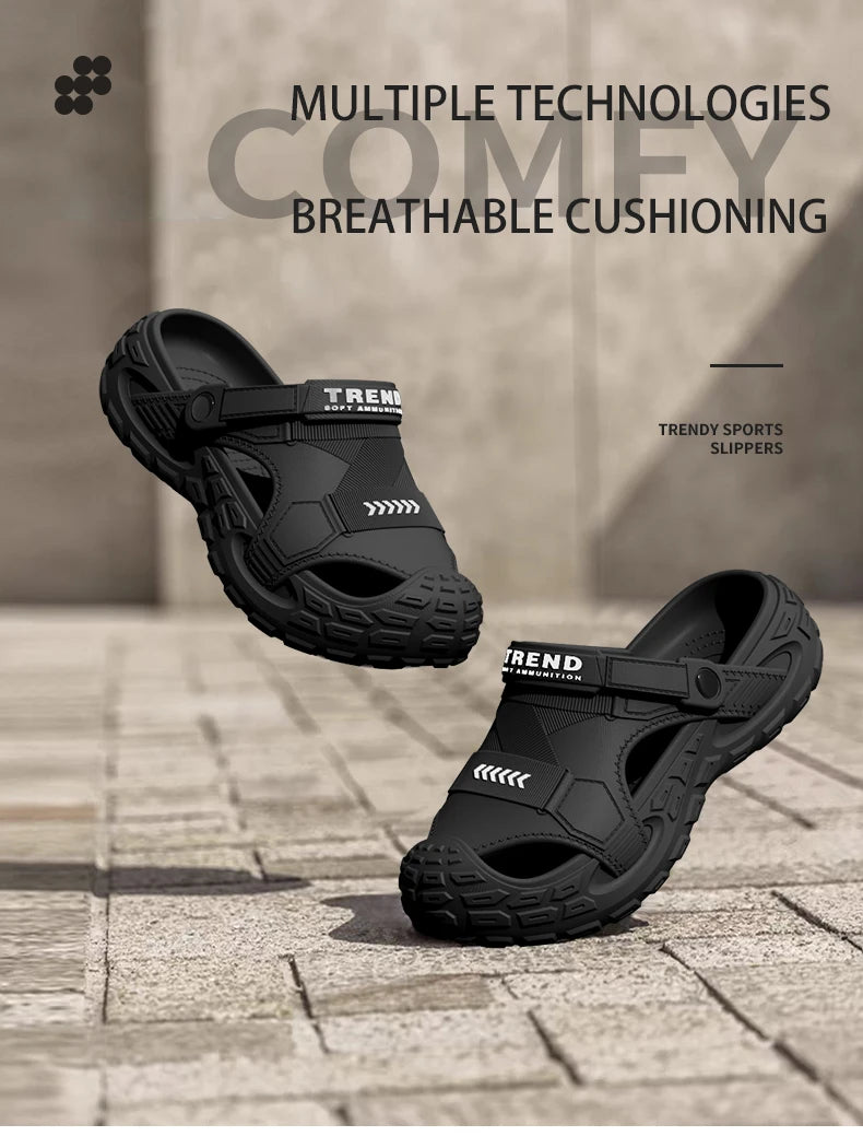 EVA Mens Sandals Thick Sole Outdoor Beach Perforated Summer Shoes