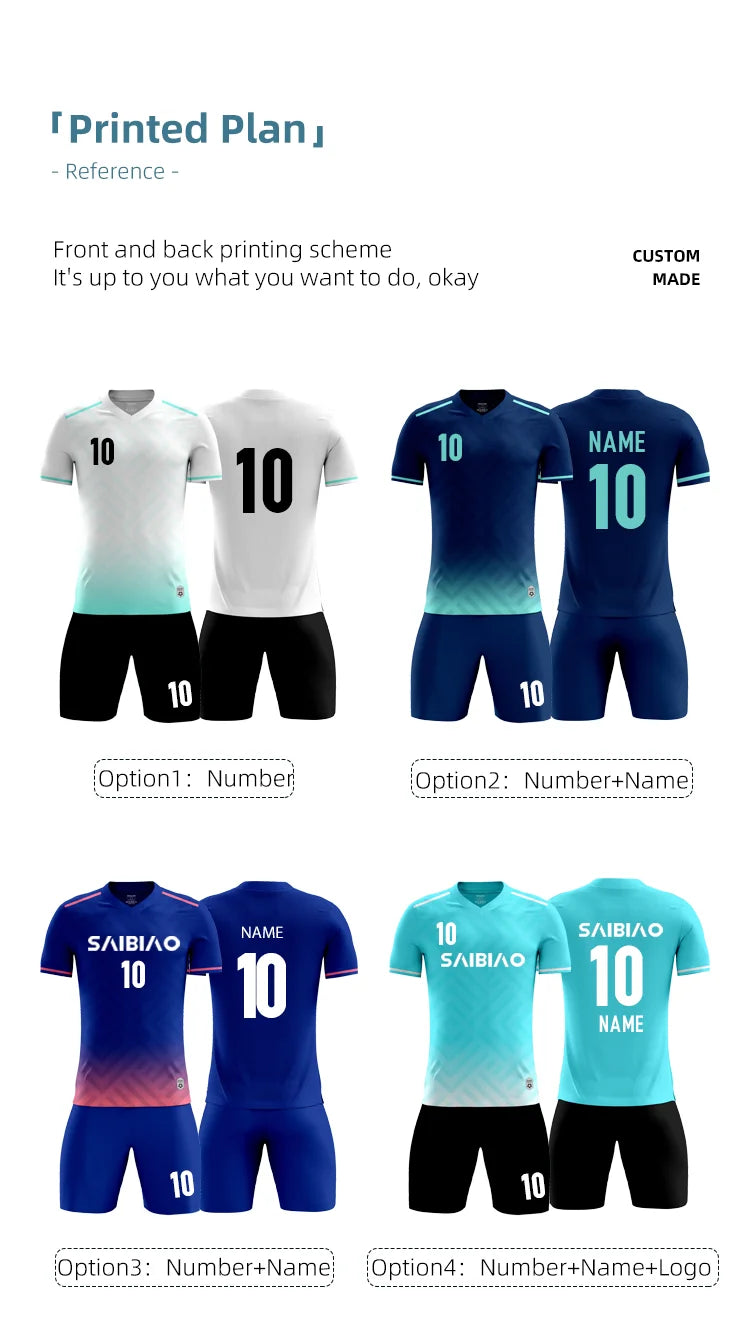 MAN Football Jerseys Team Training Customize Professional Women Soccer Uniform Adult Kids Futsal Quick-Drying Sportswear Outfit
