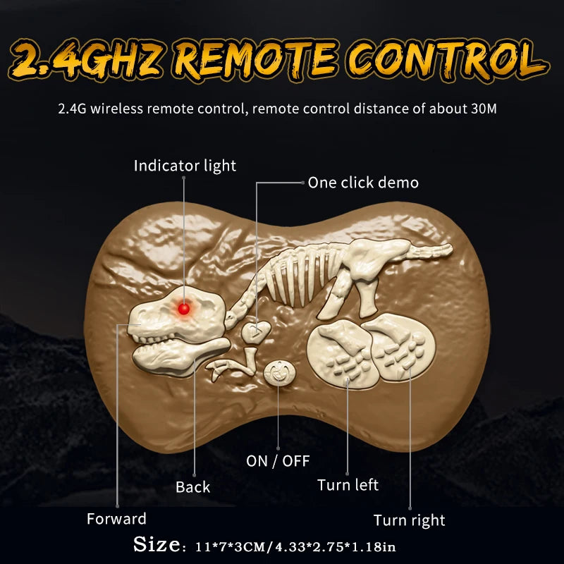 2.4GHz Remote Control Dinosaur Robot Walking And Roaring Mini Dinosaur Light And Sound Ideal Children's Birthday Christmas Gift