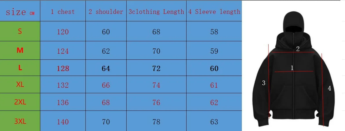 Pasamontañas Hombres Zip Sudadera con capucha Invierno Cálido Casual Sudadera Y2K con Capucha Mascarilla Diseño de Cremallera