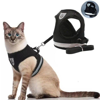 Adjustable Reflective Nylon Pet Harness And Leash Escape Proof