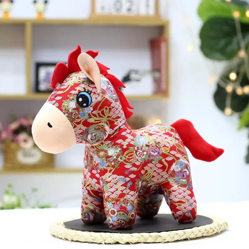 1Pc 2026 New Year Mascot Horse Plush Toy – Cute Stuffed Doll for Kids & Home Decor (15/20cm)