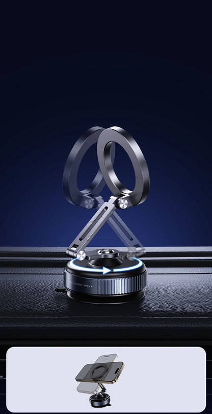 Aluminium Magnetic Car Phone Holder With Vacuum Mount And 360 Degree Rotation