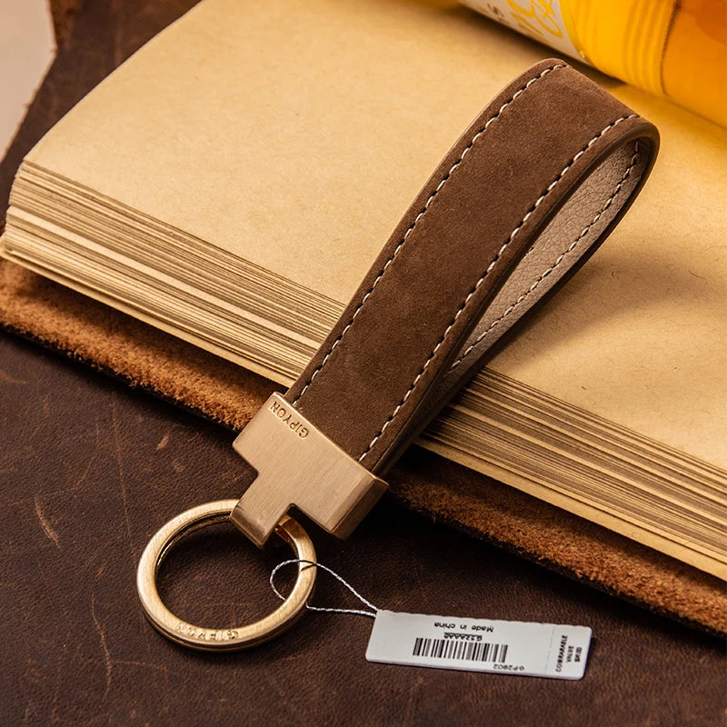 Exquisite Cowhide Keychain for Car or Bag – Durable & Fashionable