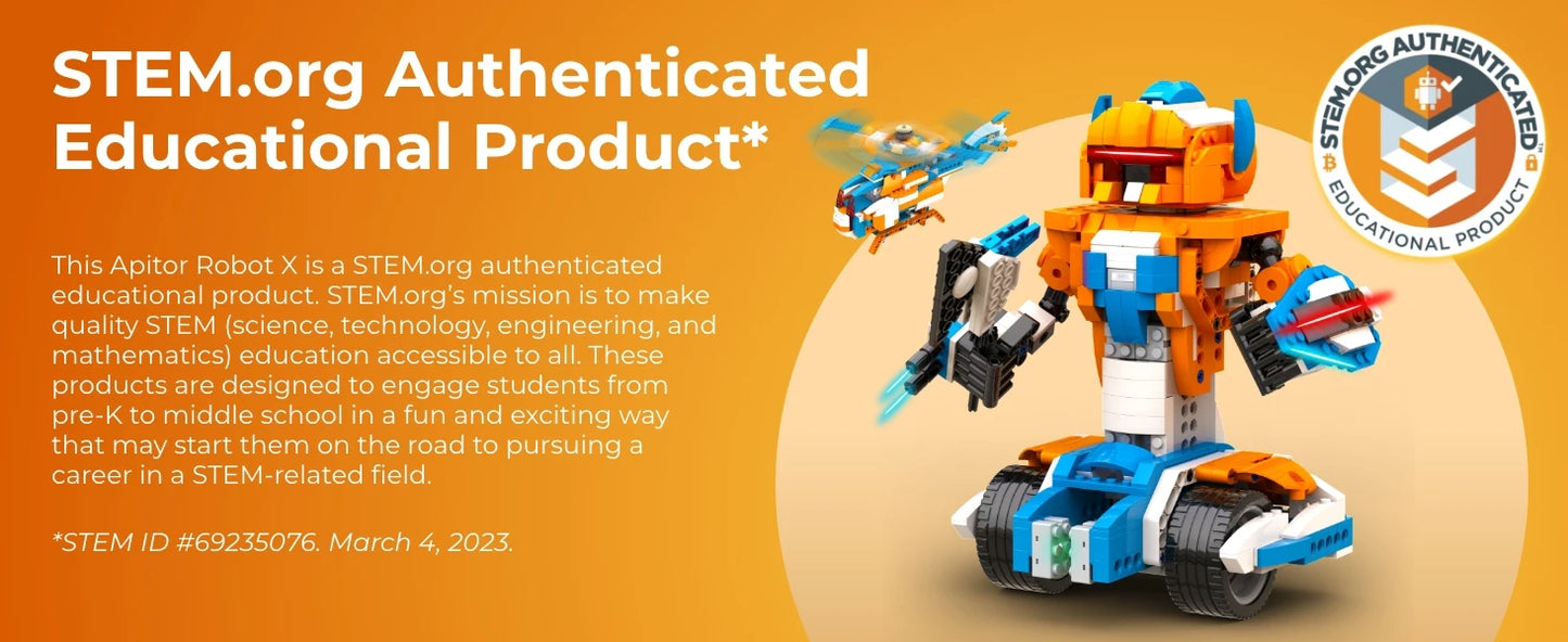 Apitor Robot Building Kit, 12-in-1 Programmable APP Remote Control RC Car, STEM Robotics Coding Set, Educational Birthday Gifts